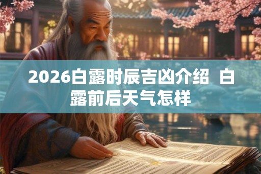 2026白露时辰吉凶介绍 白露前后天气怎样 2026白露时辰吉凶介绍 白露前后天气怎样