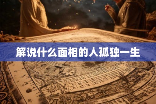 解说什么面相的人孤独一生 解说什么面相的人孤独一生