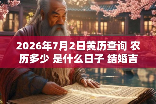 2026年7月2日黄历查询 农历多少 是什么日子 结婚吉时