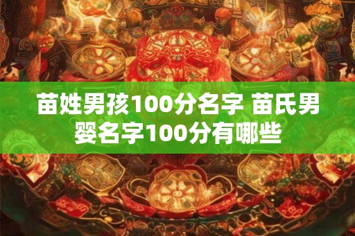 苗姓男孩100分名字 苗氏男婴名字100分有哪些