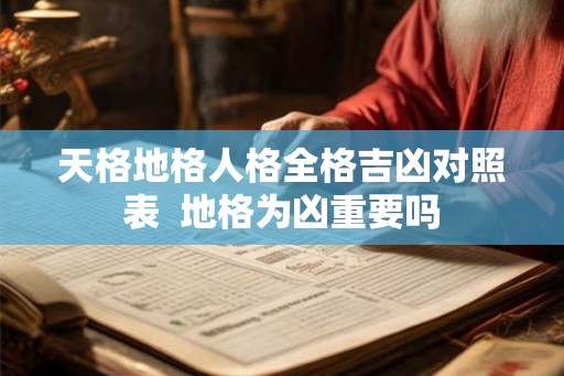 天格地格人格全格吉凶对照表  地格为凶重要吗