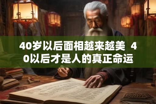 40岁以后面相越来越美  40以后才是人的真正命运