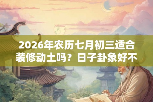 2026年农历七月初三适合装修动土吗？日子卦象好不好？