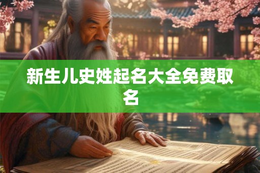 新生儿史姓起名大全免费取名