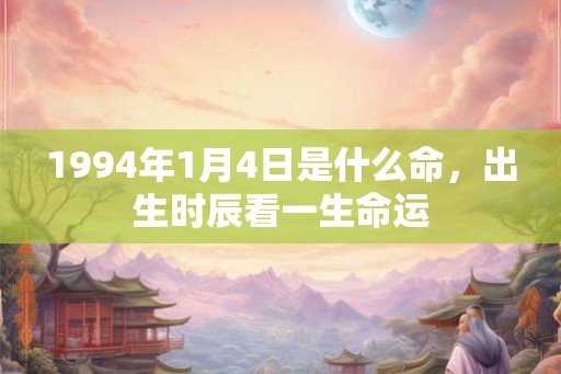 1994年1月4日是什么命，出生时辰看一生命运