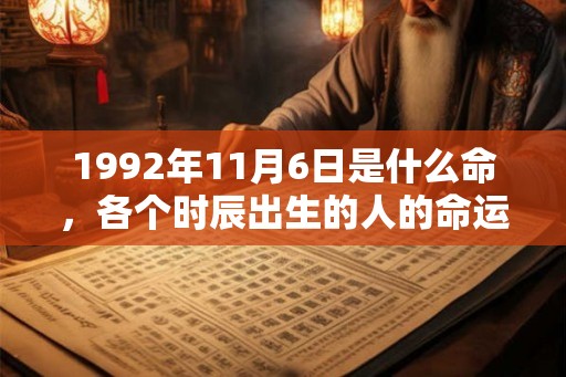 1992年11月6日是什么命,各个时辰出生的人的命运 1992年11月6日是什么命,各个时辰出生的人的命运