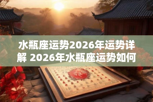 水瓶座运势2026年运势详解 2026年水瓶座运势如何