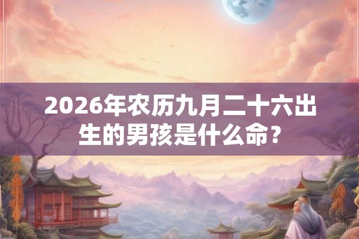 2026年农历九月二十六出生的男孩是什么命？