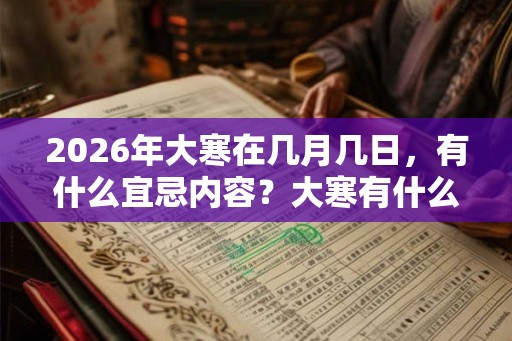 2026年大寒在几月几日，有什么宜忌内容？大寒有什么禁忌？