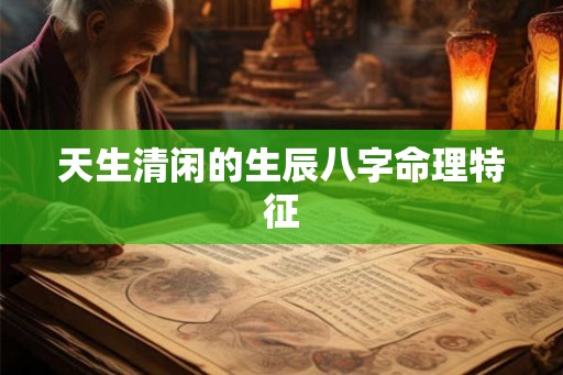 天生清闲的生辰八字命理特征