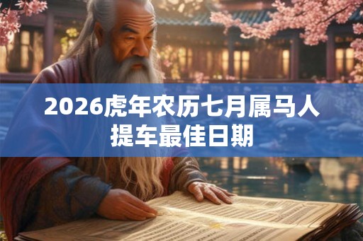 2026虎年农历七月属马人提车最佳日期 2026虎年农历七月属马人提车最佳日期