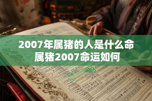 2007年属猪的人是什么命 属猪2007命运如何