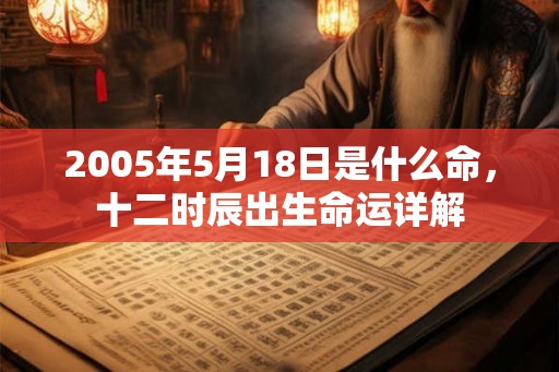 2005年5月18日是什么命，十二时辰出生命运详解