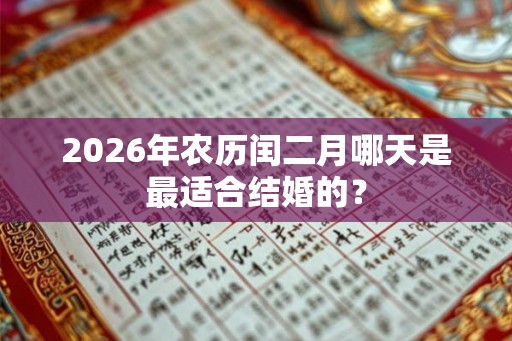 2026年农历闰二月哪天是最适合结婚的？