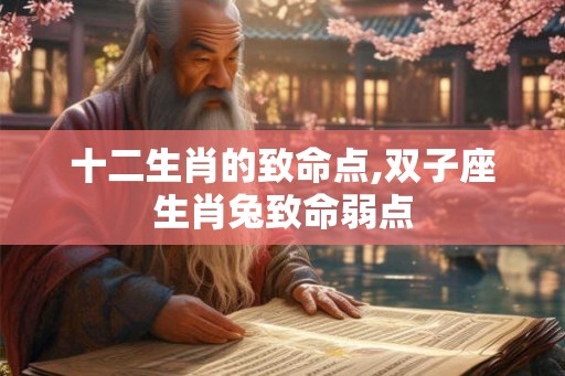 十二生肖的致命点,双子座生肖兔致命弱点