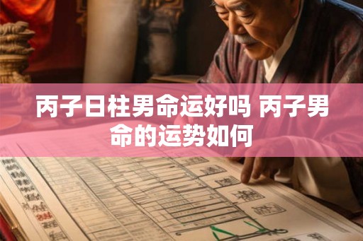丙子日柱男命运好吗 丙子男命的运势如何 丙子日柱男命运好吗 丙子男命的运势如何