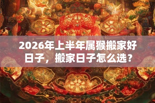 2026年上半年属猴搬家好日子，搬家日子怎么选？