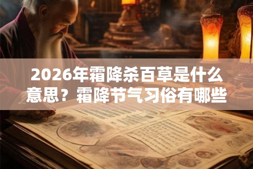 2026年霜降杀百草是什么意思？霜降节气习俗有哪些？