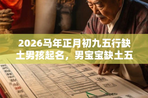 2026马年正月初九五行缺土男孩起名，男宝宝缺土五行起名