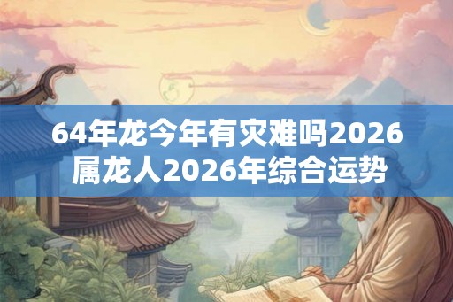 64年龙今年有灾难吗2026 属龙人2026年综合运势