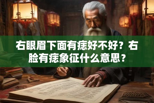 右眼眉下面有痣好不好？右脸有痣象征什么意思？