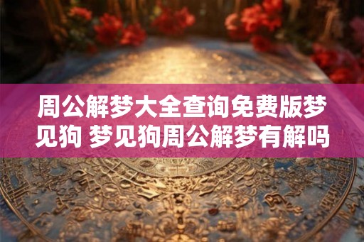 周公解梦大全查询免费版梦见狗 梦见狗周公解梦有解吗