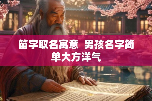 笛字取名寓意  男孩名字简单大方洋气