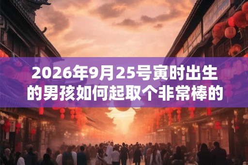 2026年9月25号寅时出生的男孩如何起取个非常棒的名字和五行属性