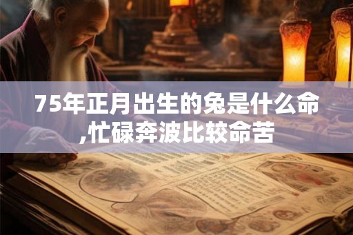 75年正月出生的兔是什么命,忙碌奔波比较命苦