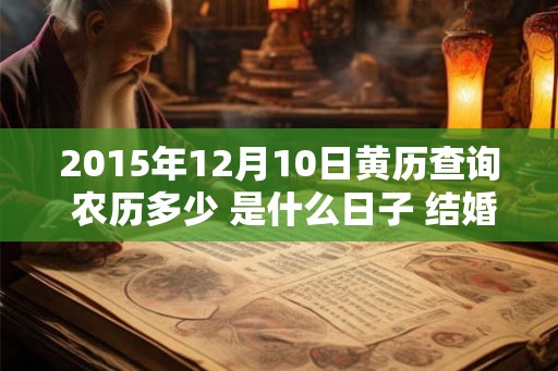 2015年12月10日黄历查询 农历多少 是什么日子 结婚吉时 2015年12月10日黄历查询 农历多少 是什么日子 结婚吉时