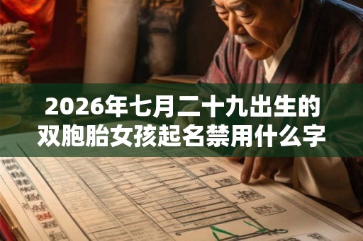 2026年七月二十九出生的双胞胎女孩起名禁用什么字，五行属什么