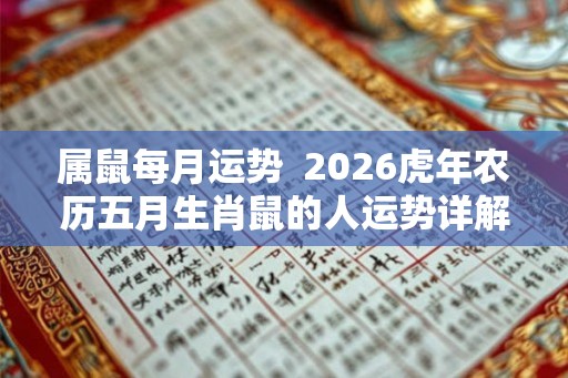 属鼠每月运势  2026虎年农历五月生肖鼠的人运势详解