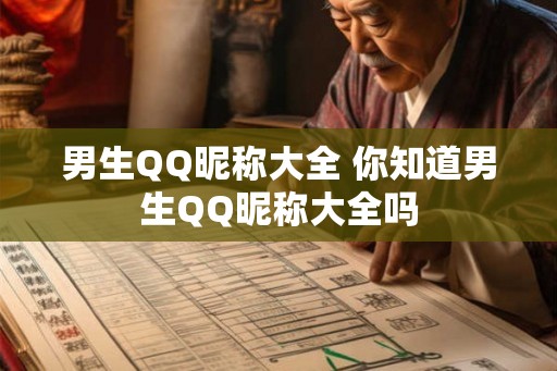 男生QQ昵称大全 你知道男生QQ昵称大全吗