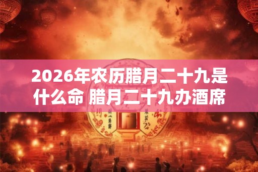 2026年农历腊月二十九是什么命 腊月二十九办酒席好不好
