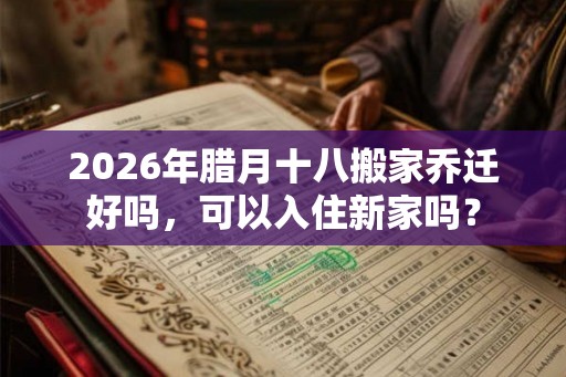 2026年腊月十八搬家乔迁好吗，可以入住新家吗？