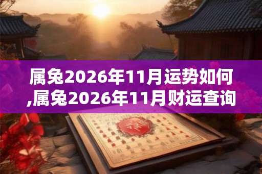 属兔2026年11月运势如何,属兔2026年11月财运查询