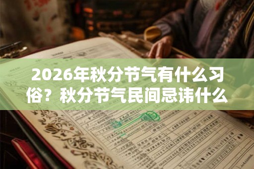 2026年秋分节气有什么习俗？秋分节气民间忌讳什么？