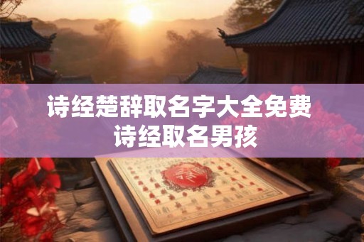 诗经楚辞取名字大全免费  诗经取名男孩