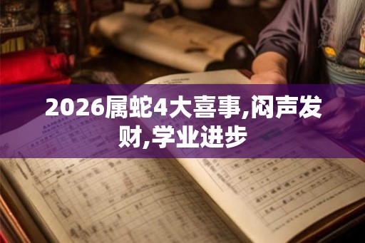 2026属蛇4大喜事,闷声发财,学业进步