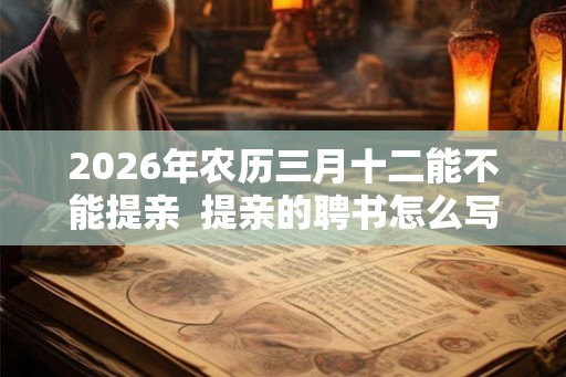 2026年农历三月十二能不能提亲  提亲的聘书怎么写