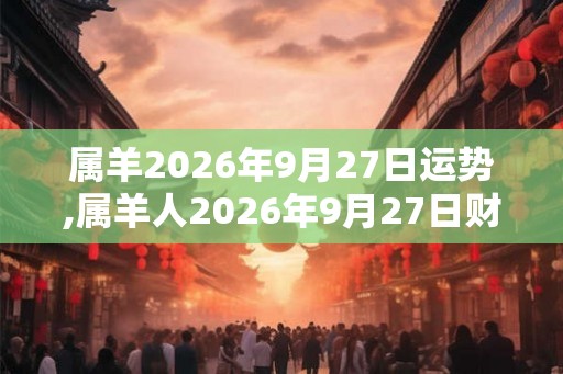 属羊2026年9月27日运势,属羊人2026年9月27日财运,生肖羊2026年9月27日运势