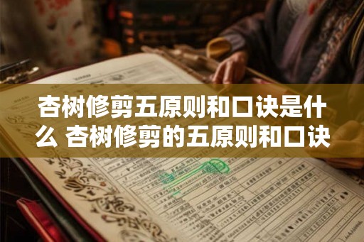 杏树修剪五原则和口诀是什么 杏树修剪的五原则和口诀是什么