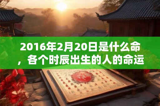 2016年2月20日是什么命，各个时辰出生的人的命运