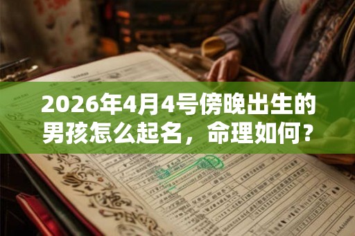 2026年4月4号傍晚出生的男孩怎么起名，命理如何？