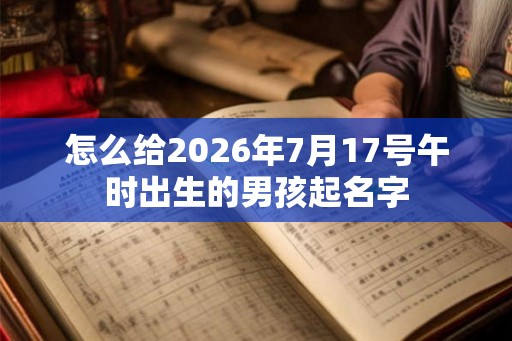 怎么给2026年7月17号午时出生的男孩起名字 怎么给2026年7月17号午时出生的男孩起名字