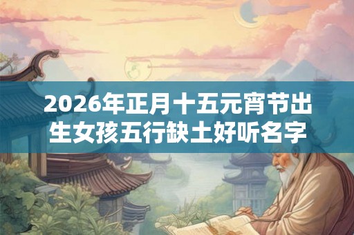 2026年正月十五元宵节出生女孩五行缺土好听名字
