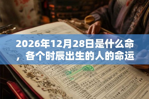 2026年12月28日是什么命，各个时辰出生的人的命运