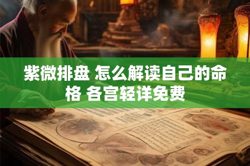 紫微排盘 怎么解读自己的命格 各宫轻详免费