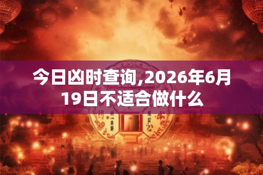今日凶时查询,2026年6月19日不适合做什么