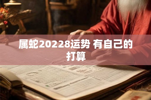 属蛇20228运势 有自己的打算